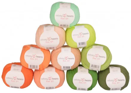 Infinity Hearts Rose 8/4 Garnpaket 26 Orange und Grüne Nuancen - 10 Stk - Orange und Grüne Nuancen