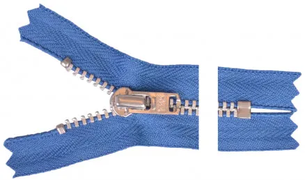 YKK Reißverschluss Aluminium 22cm 4mm Blau