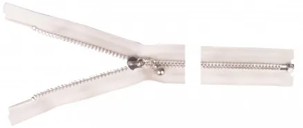 YKK Trennreißverschluss Aluminium 45cm 4mm Natur