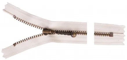 YKK Reißverschluss Antikes Messing 12cm 4mm Natur