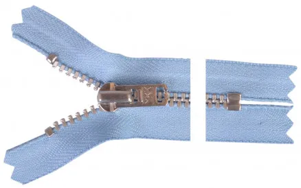 YKK Reißverschluss Aluminium 15cm 4mm Hellblau