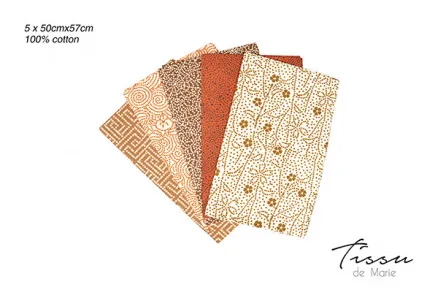 Tissu de Marie Fat Quarter Wüste 50x57cm - 5 Stk