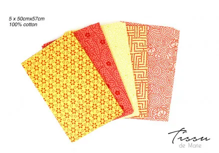 Tissu de Marie Fat Quarter Bernstein 50x57cm - 5 Stk